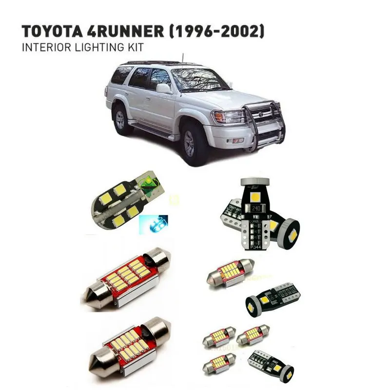 Светодиодные интерьерные лампы для Toyota 4runner 1996-2002 9 шт. светодиодные лампы для автомобилей комплект освещения автомобильные лампы Canbus
Светодиодные интерьерные лампы для Toyota 4runner 1996-2002 9 шт. светодиодные лампы для автомобилей комплект освещения автомобильные лампы Canbus