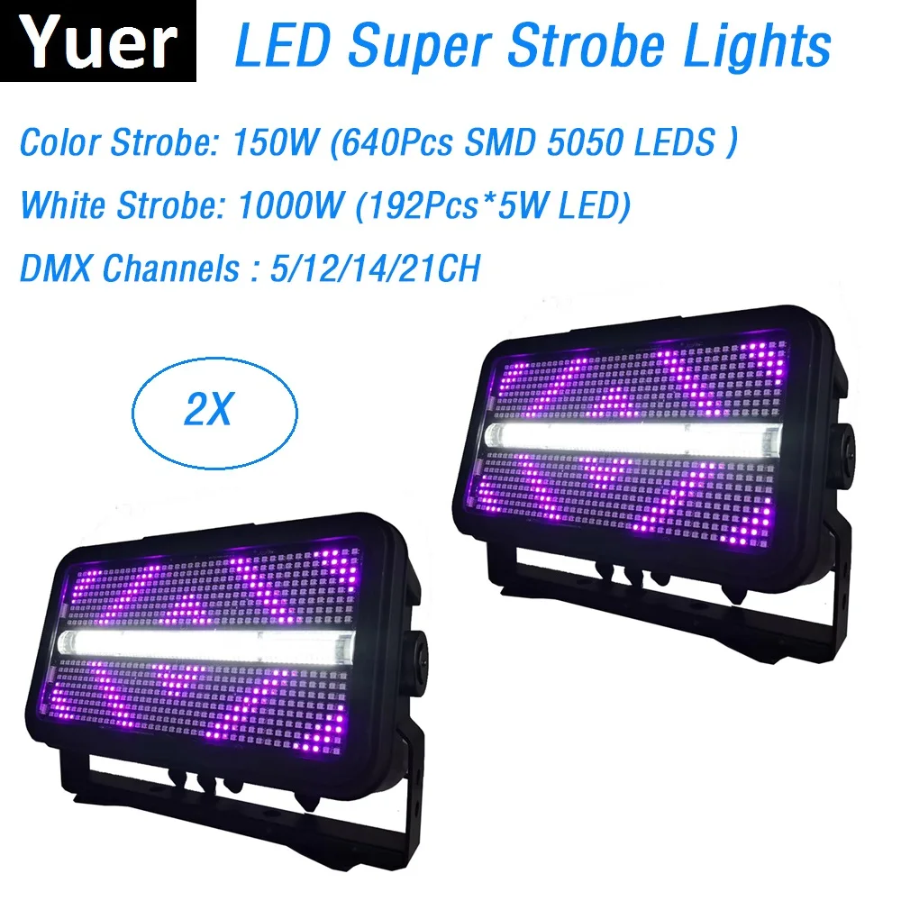 2 Units LED Strobe Lights 1400W DMX Strobe Flashlights 192X5W LEDS + 640Pcs SMD 5050 LEDS Stage Lighting Effect Disco Lights
2 Units LED Strobe Lights 1400W DMX Strobe Flashlights 192X5W LEDS + 640Pcs SMD 5050 LEDS Stage Lighting Effect Disco Lights