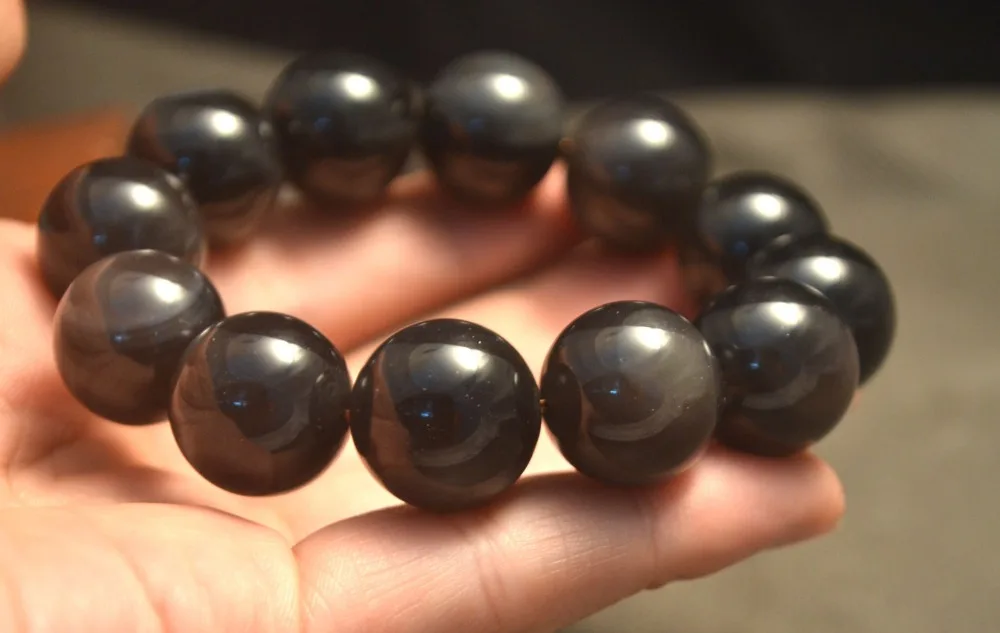 Collectible Treasure Unique Energy Exquisite Obsidian Lucky Round Bead Man Bracelet Bangle Amulet Big Carving LZK
Collectible Treasure Unique Energy Exquisite Obsidian Lucky Round Bead Man Bracelet Bangle Amulet Big Carving LZK