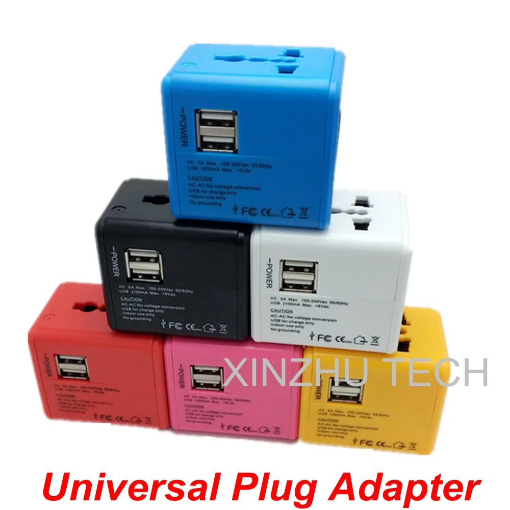 New 6 colors Universal 2 USB Charging Port All in One Universal Worldwide Travel Wall Charger Accessory Electric Plugs Converter
New 6 colors Universal 2 USB Charging Port All in One Universal Worldwide Travel Wall Charger Accessory Electric Plugs Converter