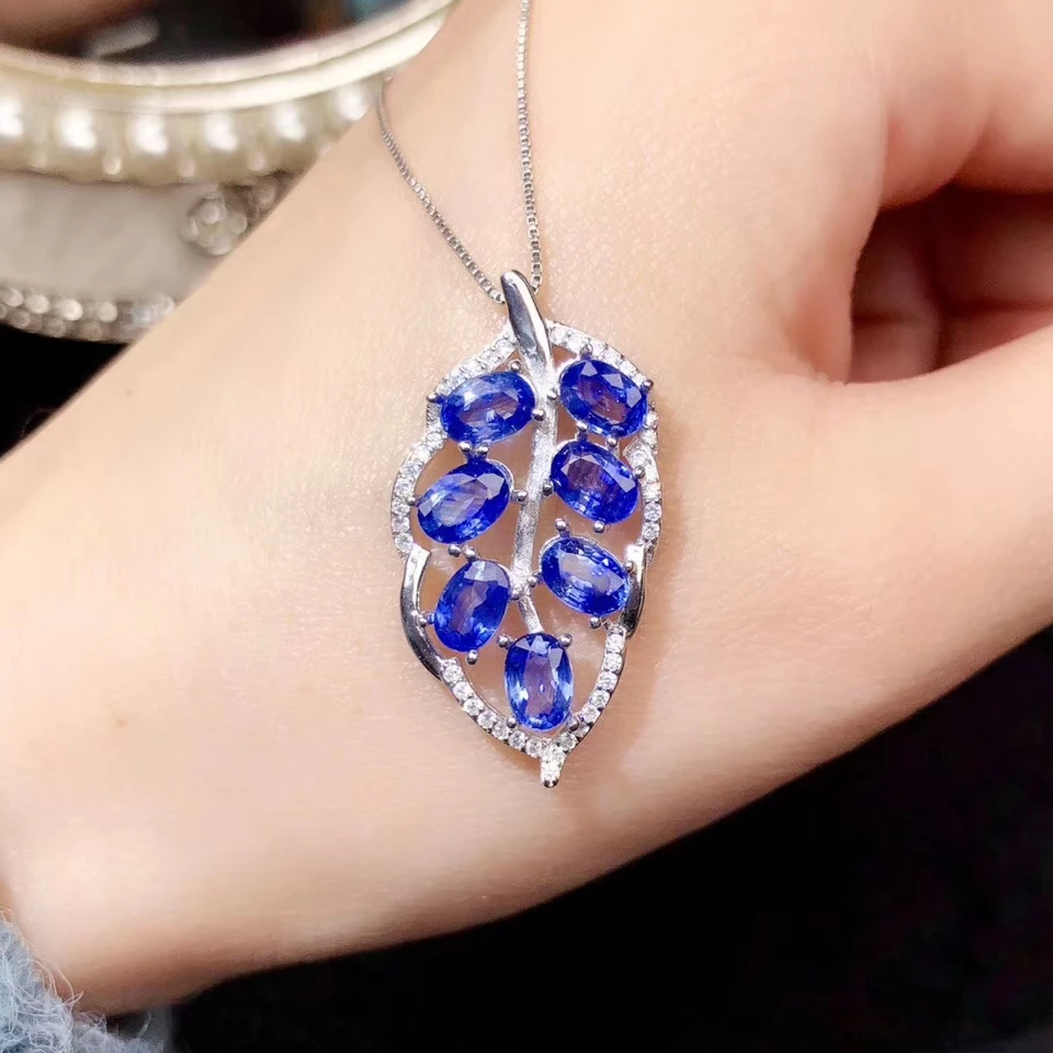 Graceful Blue Sapphire Gemstone Necklace for Women Jewelry Leaf Style Natural Gem Real 925 Silver Party Gift
Graceful Blue Sapphire Gemstone Necklace for Women Jewelry Leaf Style Natural Gem Real 925 Silver Party Gift