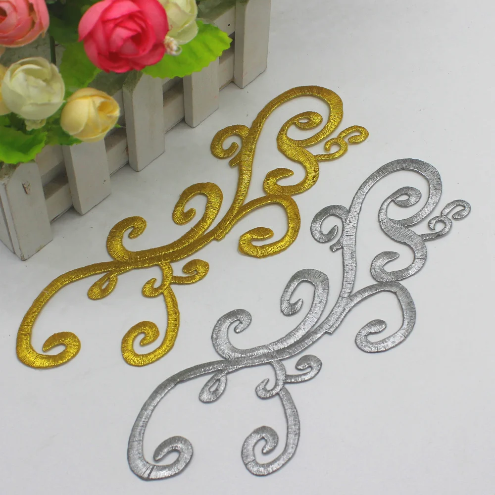 YACKALASI 10 Pieces/Lot Floral Applique Iron-on Patches Gold Embroidery Applique 7.8*20 cm
YACKALASI 10 Pieces/Lot Floral Applique Iron-on Patches Gold Embroidery Applique 7.8*20 cm
