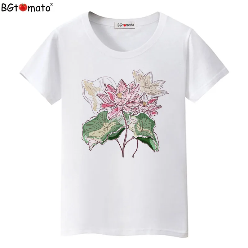 BGtomato T shirt Beautiful Lotus sketch art t-shirt women Beautiful flower summer tee shirt Brand new tshirt women
BGtomato T shirt Beautiful Lotus sketch art t-shirt women Beautiful flower summer tee shirt Brand new tshirt women