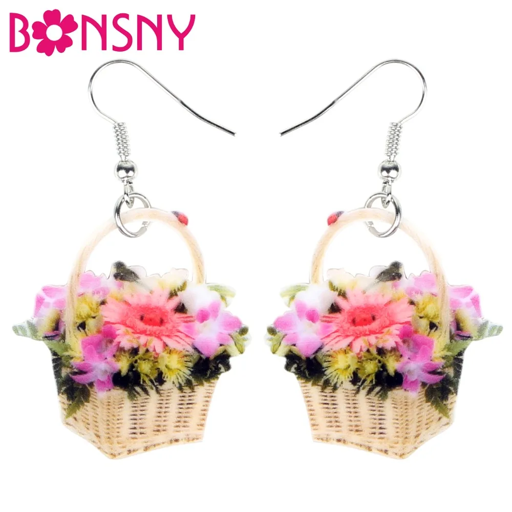 Bonsny Acrylic Statement Basket Of Pink Chrysanthemum Flower Earrings Drop Dangle Elegant Plant Jewelry For Women Girls Kid Gift
Bonsny Acrylic Statement Basket Of Pink Chrysanthemum Flower Earrings Drop Dangle Elegant Plant Jewelry For Women Girls Kid Gift