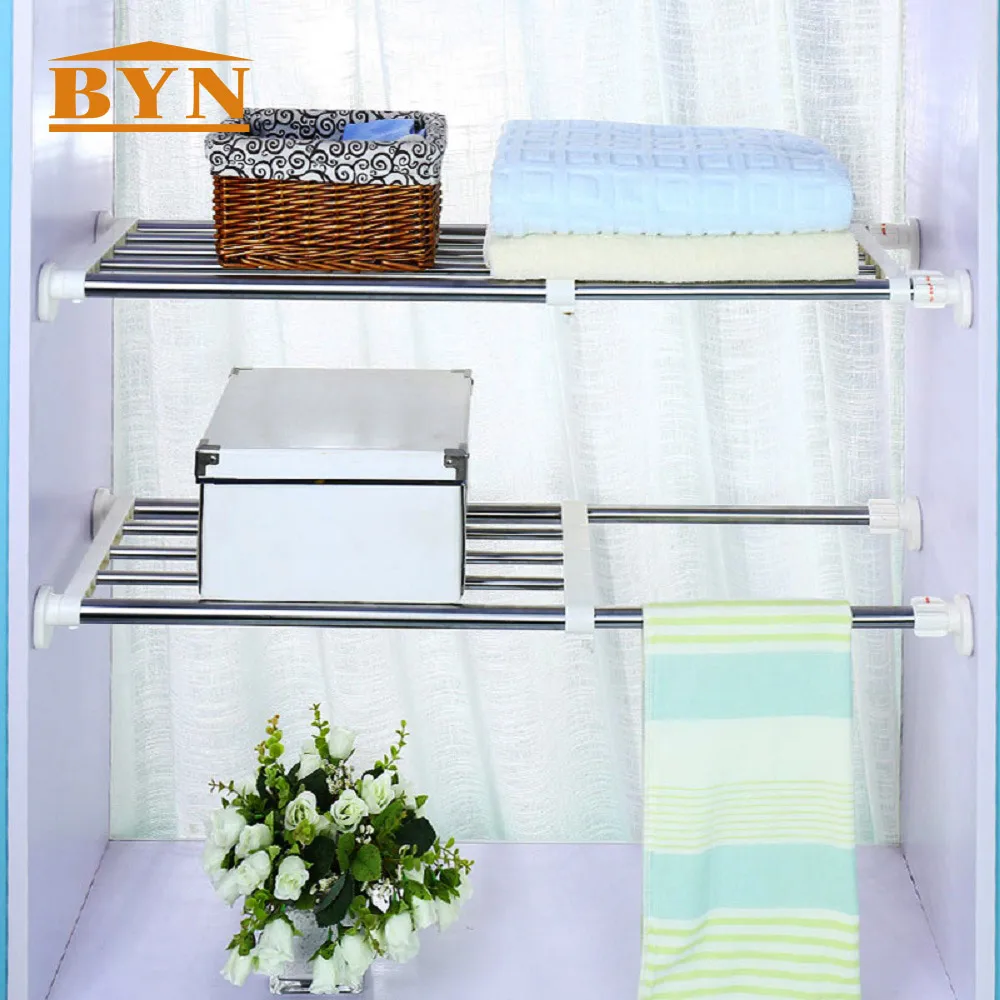 BYN 2 Poles Expandable 82-117cm Storage Rack Organizer for Bathroom Wardrobe Kitchen Storage Space Saver DQ0778
BYN 2 Poles Expandable 82-117cm Storage Rack Organizer for Bathroom Wardrobe Kitchen Storage Space Saver DQ0778