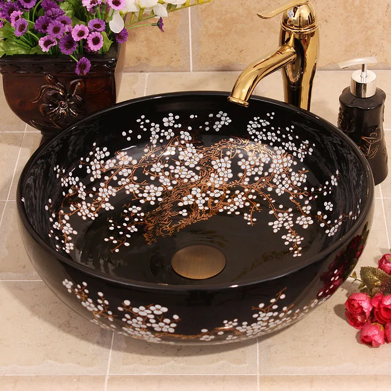 China Painting Plum Blossom Ceramic Art Basin Sink Counter Top Wash Basin Bathroom Vessel Sinks vanities round art wash basin
China Painting Plum Blossom Ceramic Art Basin Sink Counter Top Wash Basin Bathroom Vessel Sinks vanities round art wash basin