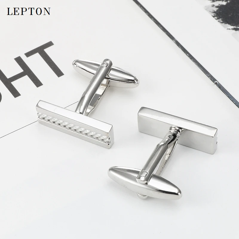 Lepton Fashion Silver Chain Rectangle Cufflinks for Men Classic Business High-Quality Metal Gemelos 
Lepton Fashion Silver Chain Rectangle Cufflinks for Men Classic Business High-Quality Metal Gemelos