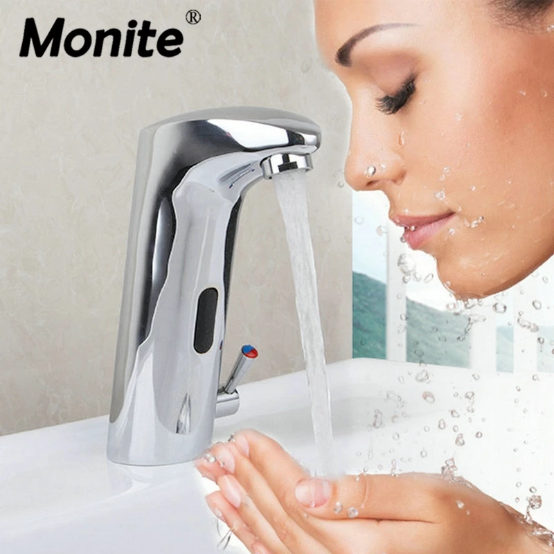 Monite Bathroom Automatic Hands Touch Free Sensor Faucets Water Tap Basin Chrome Brass Sink Mixer Tap Faucets Mixer Tap
Monite Bathroom Automatic Hands Touch Free Sensor Faucets Water Tap Basin Chrome Brass Sink Mixer Tap Faucets Mixer Tap
