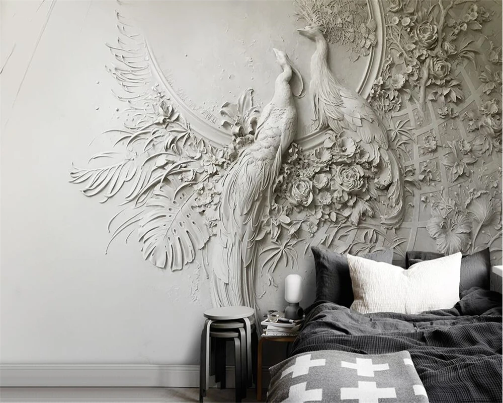 Customized Wallpaper 3D Embossed Peacock TV Sofa Background Wall Flower and Bird Mural Living Room Bedroom Mural 3D Wallpaper
Customized Wallpaper 3D Embossed Peacock TV Sofa Background Wall Flower and Bird Mural Living Room Bedroom Mural 3D Wallpaper