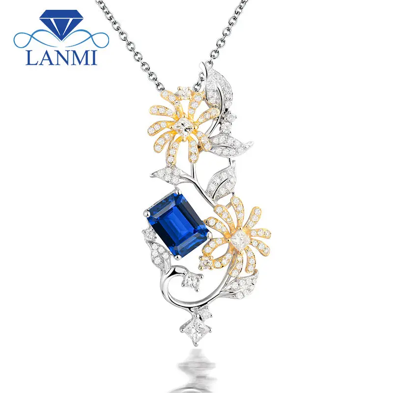 LANMI Noble Pendant Jewelry Emerald Cut 6x8mm Real 18K Two Tone Gold Natural Diamond Tanzanite Pendants Jewelry for Women
LANMI Noble Pendant Jewelry Emerald Cut 6x8mm Real 18K Two Tone Gold Natural Diamond Tanzanite Pendants Jewelry for Women