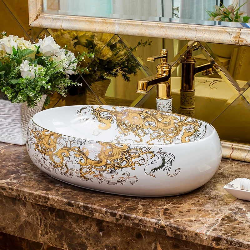 Europe Vintage Style Ceramic Art Basin Sinks Counter Top Wash Basin Bathroom Vessel Sinks vanities sink to bath room oval
Europe Vintage Style Ceramic Art Basin Sinks Counter Top Wash Basin Bathroom Vessel Sinks vanities sink to bath room oval