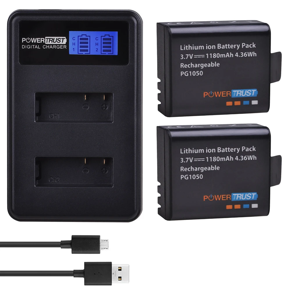 PG1050 1180mAh Batteries + LCD Dual USB Battery Charger For SJCAM SJ4000 M10 SJ5000 SJ5000X For EKEN H9 H9R H8R H8 GIT PG900
PG1050 1180mAh Batteries + LCD Dual USB Battery Charger For SJCAM SJ4000 M10 SJ5000 SJ5000X For EKEN H9 H9R H8R H8 GIT PG900
