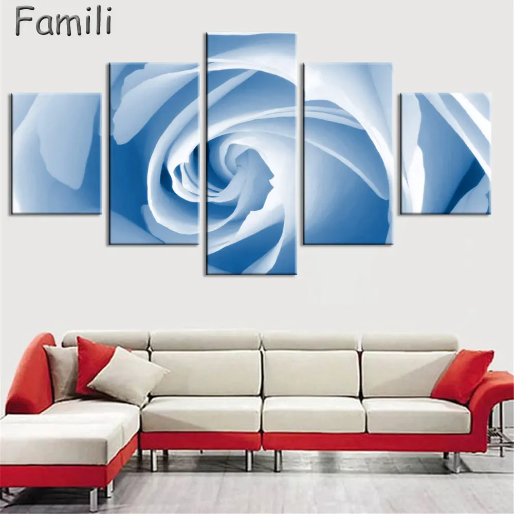 Hot Sale 5 Piece Wall Art Blue Rose Canvas Paintings Decorate Living Room Sofa Background Modern Blue Rose Flower Oil Painting
Hot Sale 5 Piece Wall Art Blue Rose Canvas Paintings Decorate Living Room Sofa Background Modern Blue Rose Flower Oil Painting