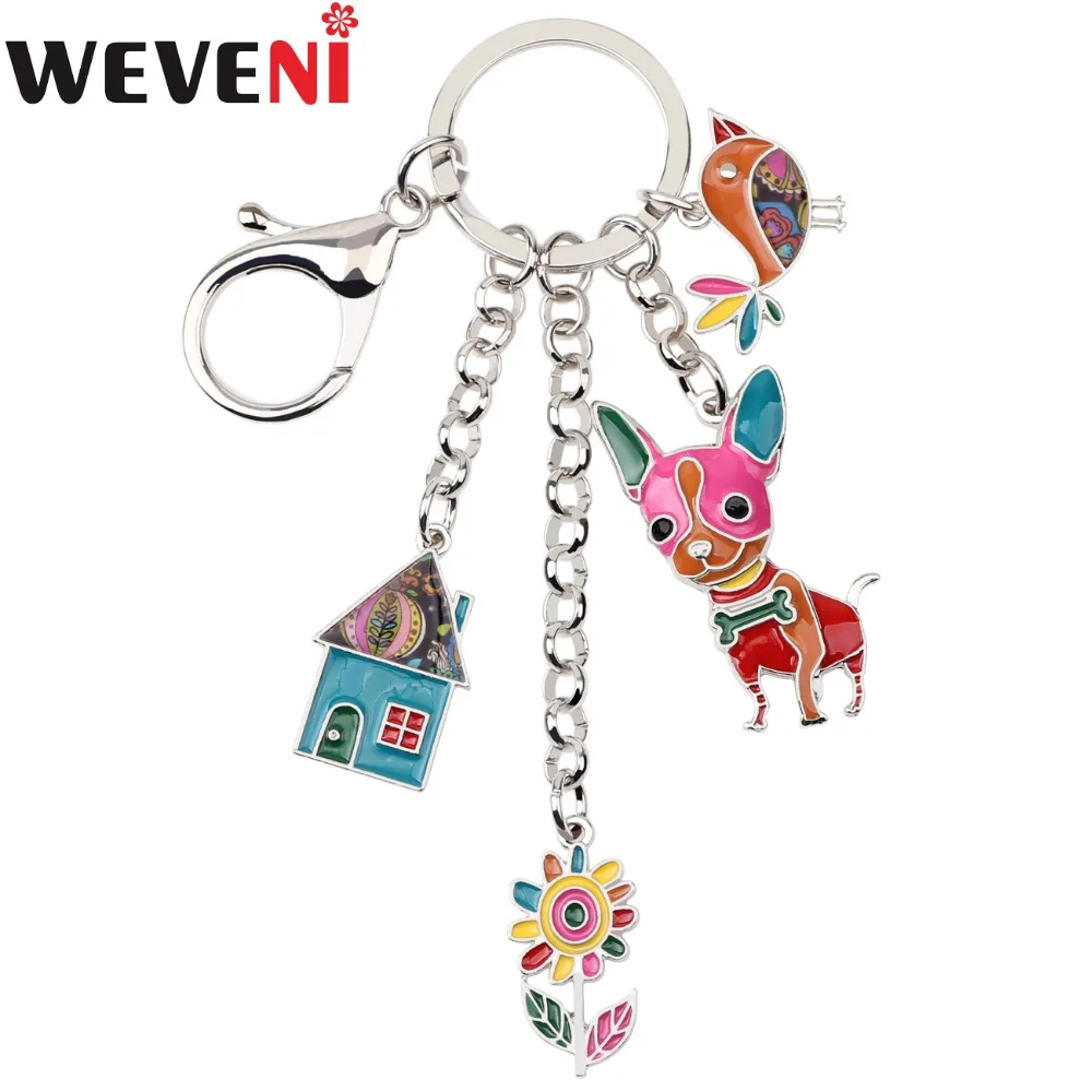 WEVENI Enamel Metal House Flower Chihuahua Dog Chicken Hangs Key Chain Key Ring For Women Man Key Holder Jewelry Accessories
WEVENI Enamel Metal House Flower Chihuahua Dog Chicken Hangs Key Chain Key Ring For Women Man Key Holder Jewelry Accessories