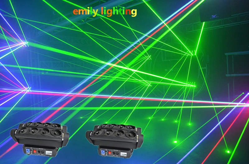 Moving Head Red-200mW*2/Green-80mW*4/Blue-500mW*2 RGB Color Laser Spider Light For Stage Party DJ Studio Luminaires Theatre
Moving Head Red-200mW*2/Green-80mW*4/Blue-500mW*2 RGB Color Laser Spider Light For Stage Party DJ Studio Luminaires Theatre