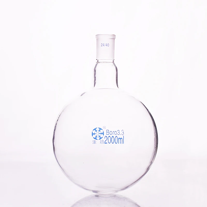 Single standard mouth round-bottomed flask,Capacity 2000ml and joint 24/40,Single neck round flask
Single standard mouth round-bottomed flask,Capacity 2000ml and joint 24/40,Single neck round flask