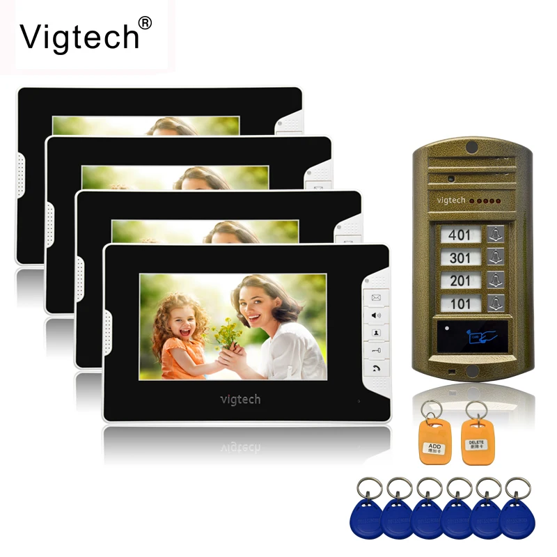 Vigtech 7'' Color Video Door Phone Home Intercom Device MultiApartment Security Access Control System With IR Visio For Building
Vigtech 7'' Color Video Door Phone Home Intercom Device MultiApartment Security Access Control System With IR Visio For Building