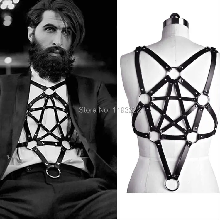 Unisex Handmade Fashion Leather Stars Garters Pentagram Body Bust Harness Bondage Belt Black Harness
Unisex Handmade Fashion Leather Stars Garters Pentagram Body Bust Harness Bondage Belt Black Harness