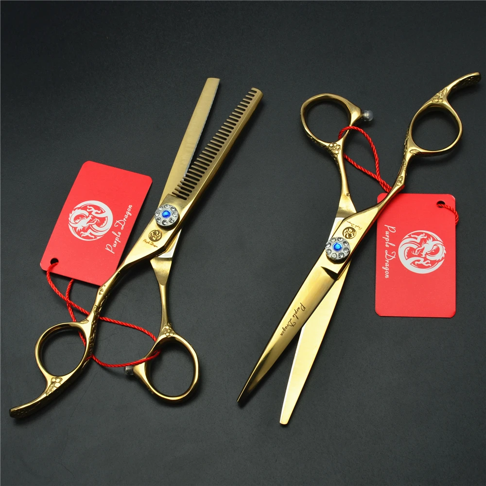 2Pcs Left Hand 6 inch 17.5cm Golden Professional Human Hair Scissors Hairdressing Scissors Cutting Shears + Thinning Scissors
2Pcs Left Hand 6 inch 17.5cm Golden Professional Human Hair Scissors Hairdressing Scissors Cutting Shears + Thinning Scissors