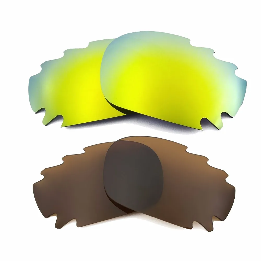 24K Gold Mirrored & Brown Polarized Replacement Lenses for Jawbone Vented Racing Jacket Frame 100% UVA & UVB
24K Gold Mirrored & Brown Polarized Replacement Lenses for Jawbone Vented Racing Jacket Frame 100% UVA & UVB