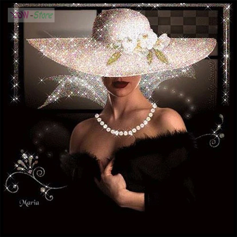 Elegant hat women,5D Diy Diamond Painting Cross Stitch Home Decor Full Rhinestones Mosaic Inlay Diamond Embroidery WG562
Elegant hat women,5D Diy Diamond Painting Cross Stitch Home Decor Full Rhinestones Mosaic Inlay Diamond Embroidery WG562