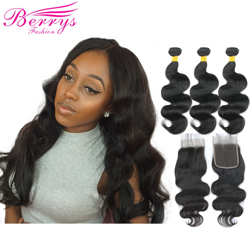 Peruvian Body Wave 3PCS Human Hair Bundles with Lace Closure 4x4 Free Part Unprocessed Hair Extension Remy Hair Berrys Fashion
Peruvian Body Wave 3PCS Human Hair Bundles with Lace Closure 4x4 Free Part Unprocessed Hair Extension Remy Hair Berrys Fashion