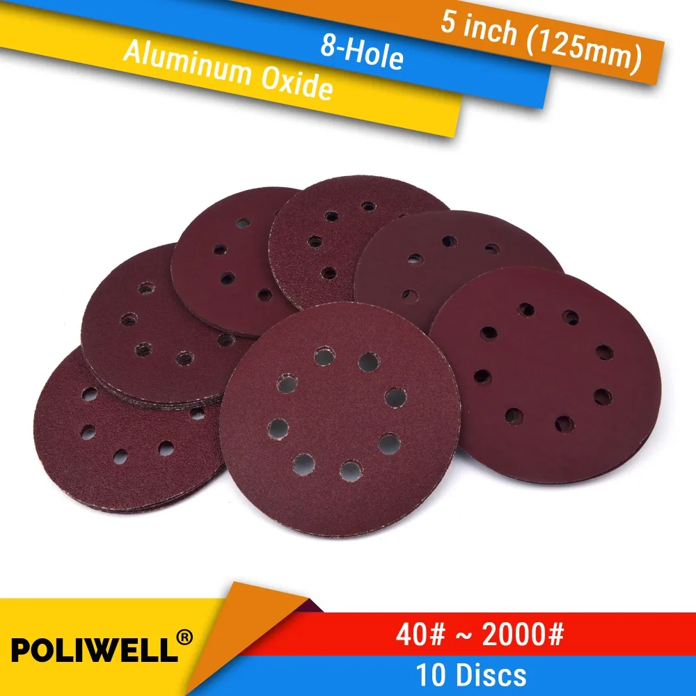 10PCS 5 Inch 125mm 8-Hole Hook&Loop Red Aluminum Oxide Sanding Discs for Woodworking Dremel Power Tools Polishing Accessories
10PCS 5 Inch 125mm 8-Hole Hook&Loop Red Aluminum Oxide Sanding Discs for Woodworking Dremel Power Tools Polishing Accessories
