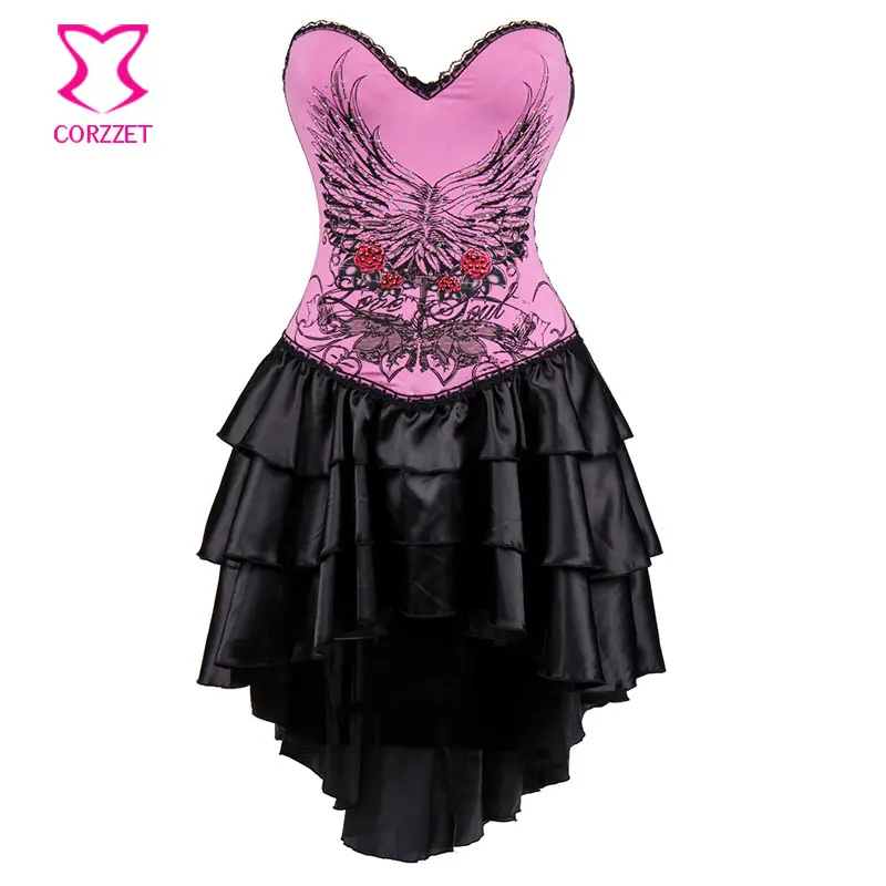 Pink Floral Printed Gothic Corselete Feminino Espartilhos E Corpetes Corsets Bustiers Overbust Corset Dress Steampunk Clothing
Pink Floral Printed Gothic Corselete Feminino Espartilhos E Corpetes Corsets Bustiers Overbust Corset Dress Steampunk Clothing