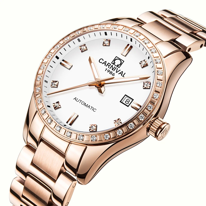 Switzerland CarnivalLuxury Brand Automatic Mechanical Women's Watches Waterproof Diamond Auto Date Luminous Sapphire C8685L-2
Switzerland CarnivalLuxury Brand Automatic Mechanical Women's Watches Waterproof Diamond Auto Date Luminous Sapphire C8685L-2