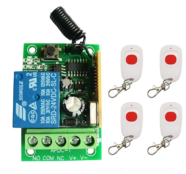 xuanlongyuan Mini Size DC12V 24V 1CH 1CH 10A RF Wireless Remote Control Switch System,Receiver+Transmitter Garage Doors /window 
xuanlongyuan Mini Size DC12V 24V 1CH 1CH 10A RF Wireless Remote Control Switch System,Receiver+Transmitter Garage Doors /window