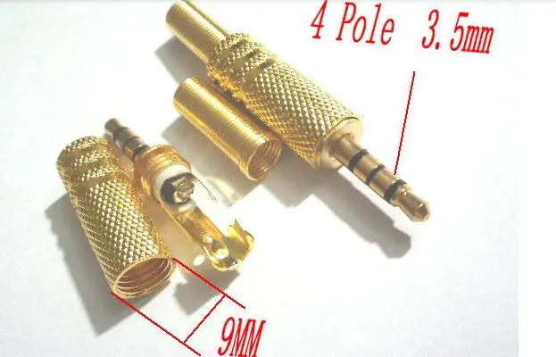 10 unids oro plate soldadura Stereo 4 Pole Male 1.8 " 3.5 mm para auriculares Jack Plug socket Audio Video AV conector
10 unids oro plate soldadura Stereo 4 Pole Male 1.8 " 3.5 mm para auriculares Jack Plug socket Audio Video AV conector