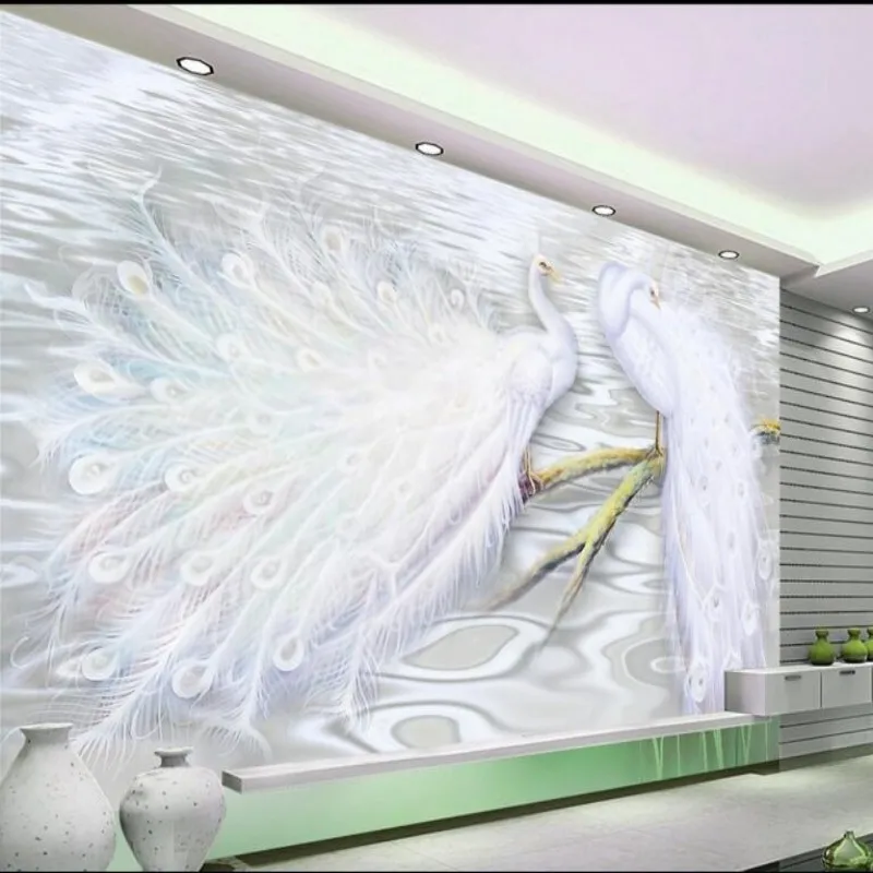 Beibehang Custom wallpaper pictures of romantic love in one thousand 3d white peacock TV background walls mural 3d wallpaper
Beibehang Custom wallpaper pictures of romantic love in one thousand 3d white peacock TV background walls mural 3d wallpaper