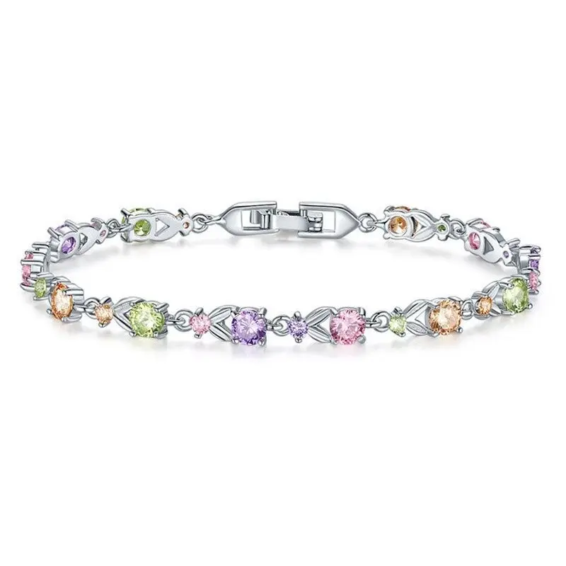 Luxury Multicolor CZ Zirconia Round Bracelet For Wedding Silver Bracelet Rhinestone Charm Women Bangle Jewelry Pulseira Feminina
Luxury Multicolor CZ Zirconia Round Bracelet For Wedding Silver Bracelet Rhinestone Charm Women Bangle Jewelry Pulseira Feminina