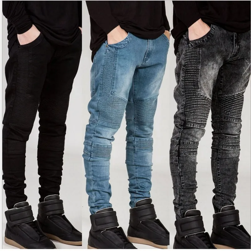Knee Protection Cheap Punk Rock Male Motorcycle Denim Pants Men Skinny Pleated Biker Jeans Jogger Black Grey
Knee Protection Cheap Punk Rock Male Motorcycle Denim Pants Men Skinny Pleated Biker Jeans Jogger Black Grey