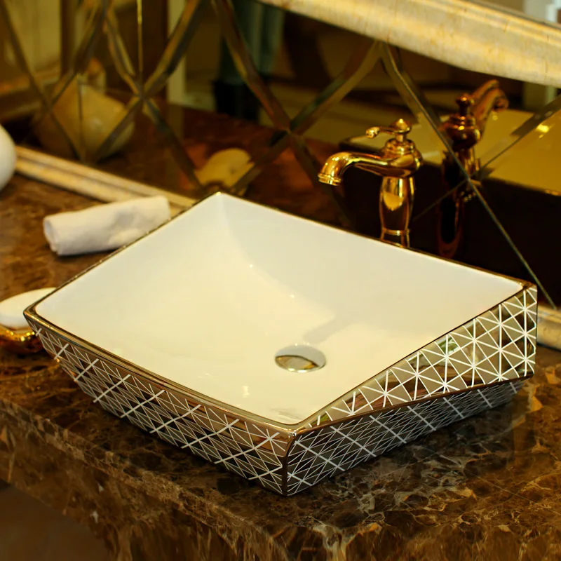 Luxurious Silver porcelain bathroom vanity bathroom sink bowl countertop Rectangular Ceramic wash basin bathroom sink
Luxurious Silver porcelain bathroom vanity bathroom sink bowl countertop Rectangular Ceramic wash basin bathroom sink