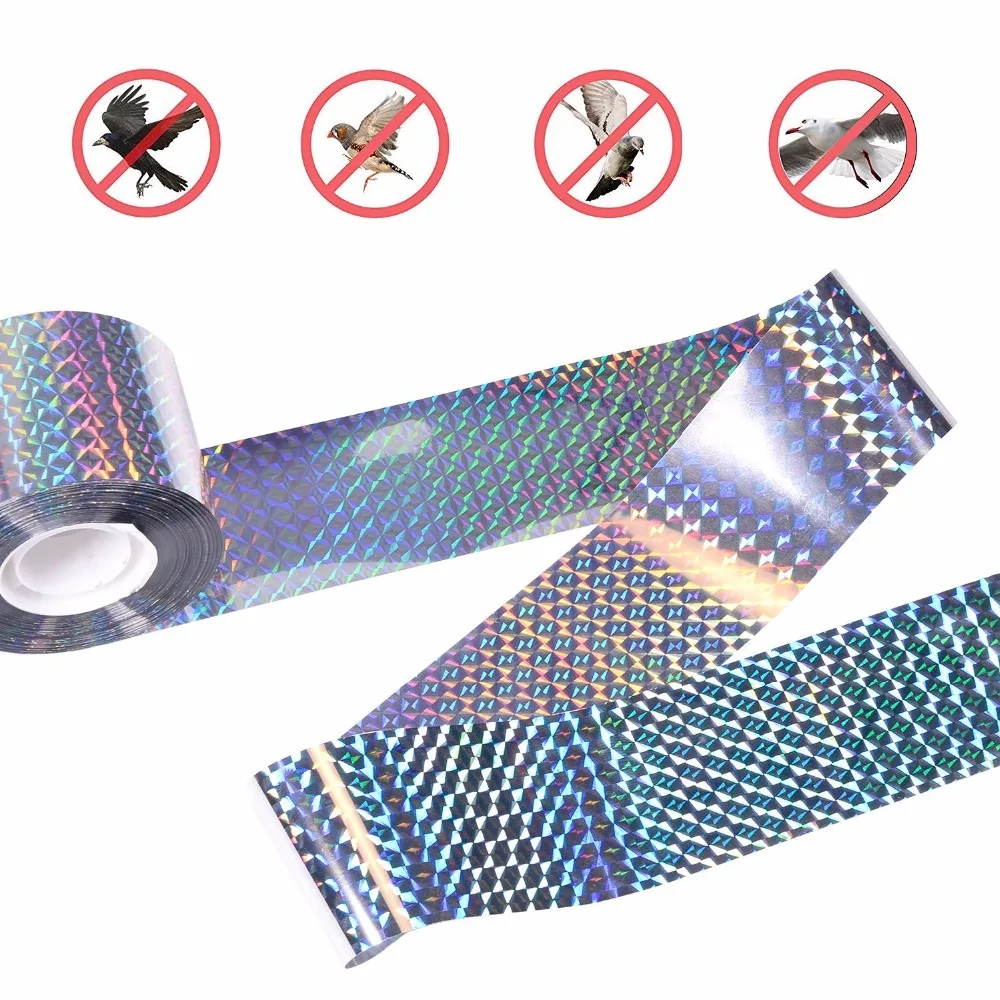 4.8cmx110m New Improved Bird Repellent Scare Tape, Holographic Deterrent Control Device
4.8cmx110m New Improved Bird Repellent Scare Tape, Holographic Deterrent Control Device