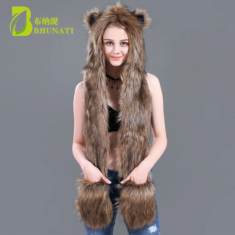 Women's Winter Warm Cartoon Animal Hat Party Festive Hat Scarf Glove 3-In-1 Single Item Faux Fur Hat
Women's Winter Warm Cartoon Animal Hat Party Festive Hat Scarf Glove 3-In-1 Single Item Faux Fur Hat