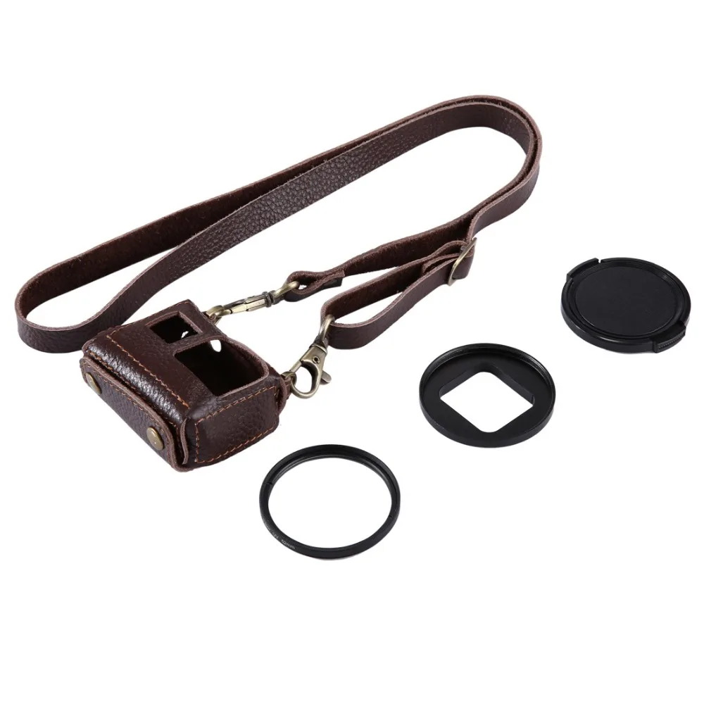 Vintage Clip-On Protective Leather Case for GoPro Hero5 Action Camera With 52mm UV Filter Lens Cover Kits Go Pro Hero5 Accessory
Vintage Clip-On Protective Leather Case for GoPro Hero5 Action Camera With 52mm UV Filter Lens Cover Kits Go Pro Hero5 Accessory