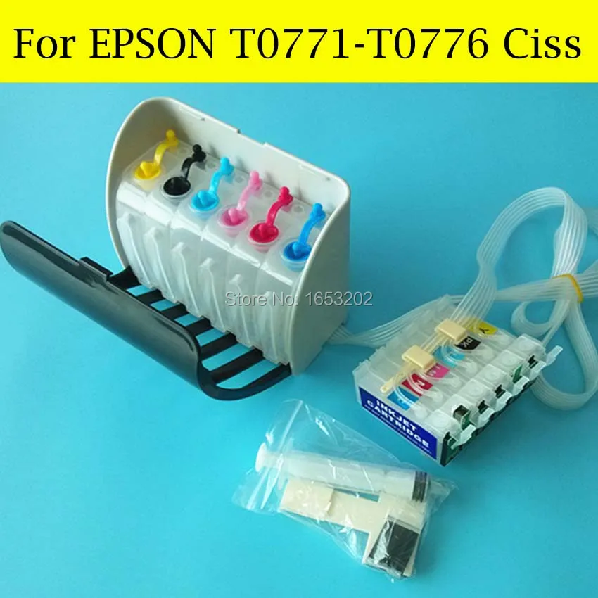Система СНПЧ T077 для принтеров Epson T0771-T0776, T0771, T0776, Epson RX580, RX595, RX680, RX595, R280, с чипами ARC, 1 комплект
Система СНПЧ T077 для принтеров Epson T0771-T0776, T0771, T0776, Epson RX580, RX595, RX680, RX595, R280, с чипами ARC, 1 комплект