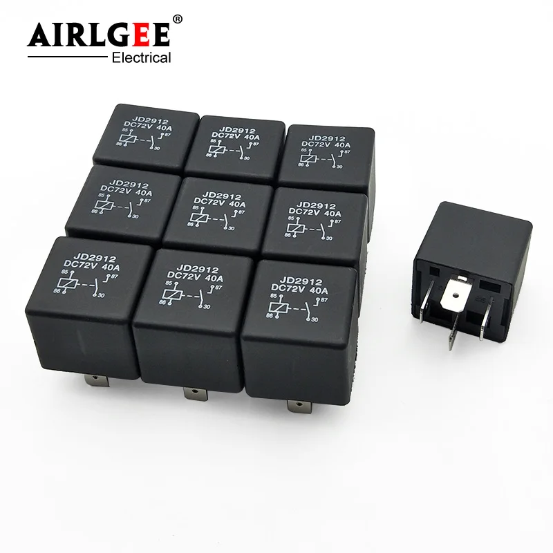 10pcs JD2912 40A 4 Pins NO(Normally open) SPST Electric Vehicle Car Security Power Relay DC72V
10pcs JD2912 40A 4 Pins NO(Normally open) SPST Electric Vehicle Car Security Power Relay DC72V
