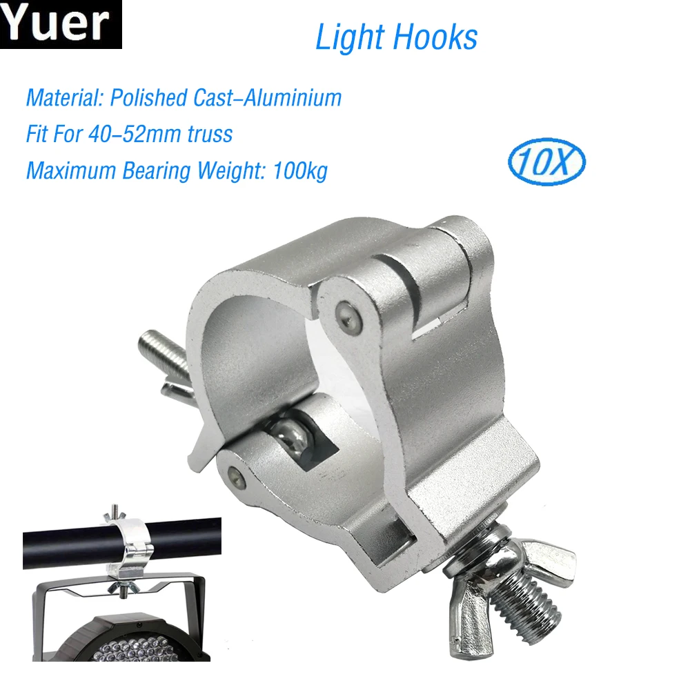 10Pcs/Lot LED Stage Light Hook Truss Metal O Clamp Hanger Hook Bracket Steel Stage Theatre Lighting Kit 40-52mm Pipe Load 100KG
10Pcs/Lot LED Stage Light Hook Truss Metal O Clamp Hanger Hook Bracket Steel Stage Theatre Lighting Kit 40-52mm Pipe Load 100KG