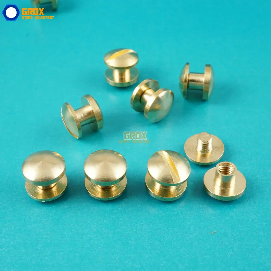 50 Set 8*3mm Solid Brass Rivet Chicago Screw for Leather Craft Belt Wallet / Cambered
50 Set 8*3mm Solid Brass Rivet Chicago Screw for Leather Craft Belt Wallet / Cambered