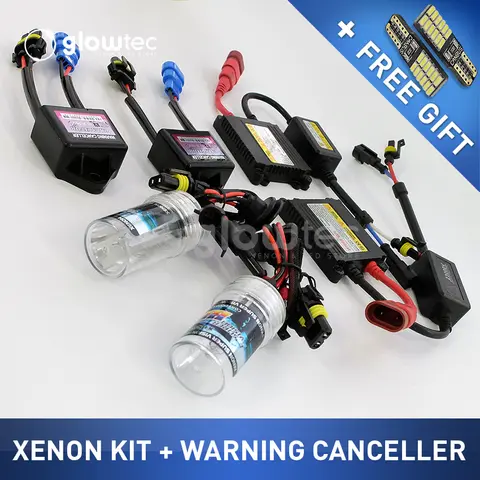 CANBUS 35W HEADLIGHT HID KIT SLIM BALLAST + WARNING CANCELLER - Bulbs H1 H3 H7 H8/9/11 4300K 6000K 8000K 10000K 12000K GLOWTEC