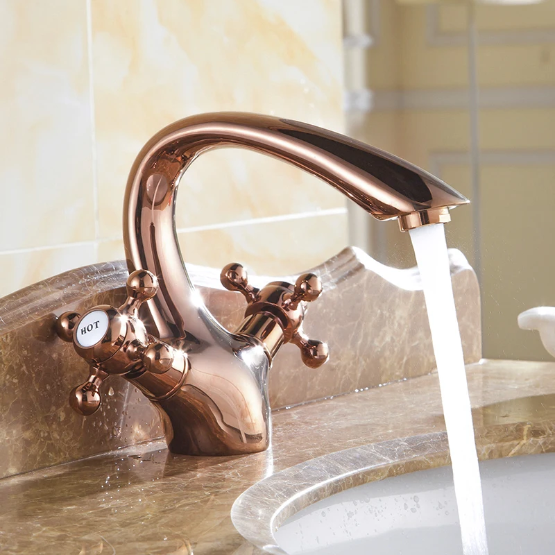 6" New Arrival Basin Rose Golden Faucets Antique Swan Brass Deck Mounted Mixer Taps hot and cold Crane RS306
6" New Arrival Basin Rose Golden Faucets Antique Swan Brass Deck Mounted Mixer Taps hot and cold Crane RS306