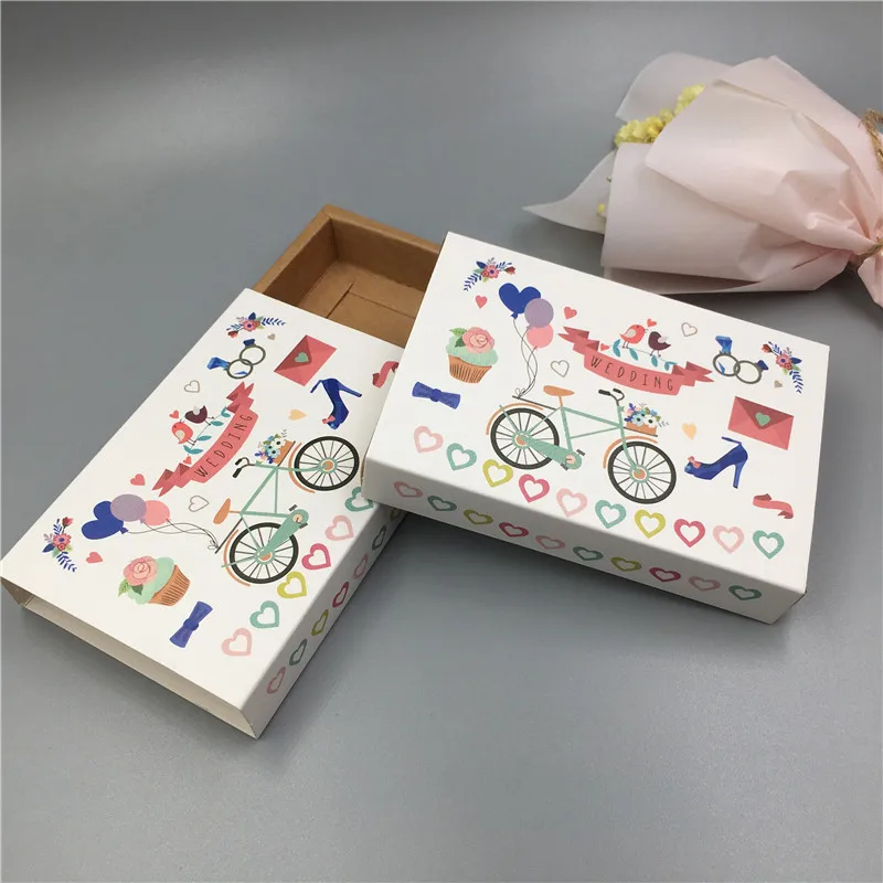 100Pcs/Lot Kraft Paper Gift Boxes Luxury Jewelry Accessories Carrying Party Wedding Candy Paper Drawer Boxes Colorful Printing 
100Pcs/Lot Kraft Paper Gift Boxes Luxury Jewelry Accessories Carrying Party Wedding Candy Paper Drawer Boxes Colorful Printing