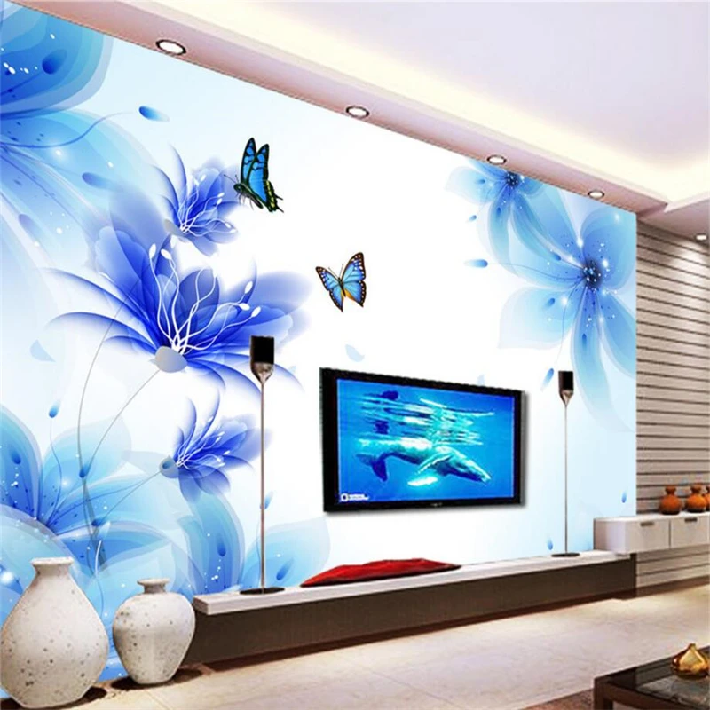 Beibehang Custom Wallpaper Living Room Bedroom Background 3d Wallpaper Dream Blue Lily Butterfly TV Background wallpaper mural
Beibehang Custom Wallpaper Living Room Bedroom Background 3d Wallpaper Dream Blue Lily Butterfly TV Background wallpaper mural