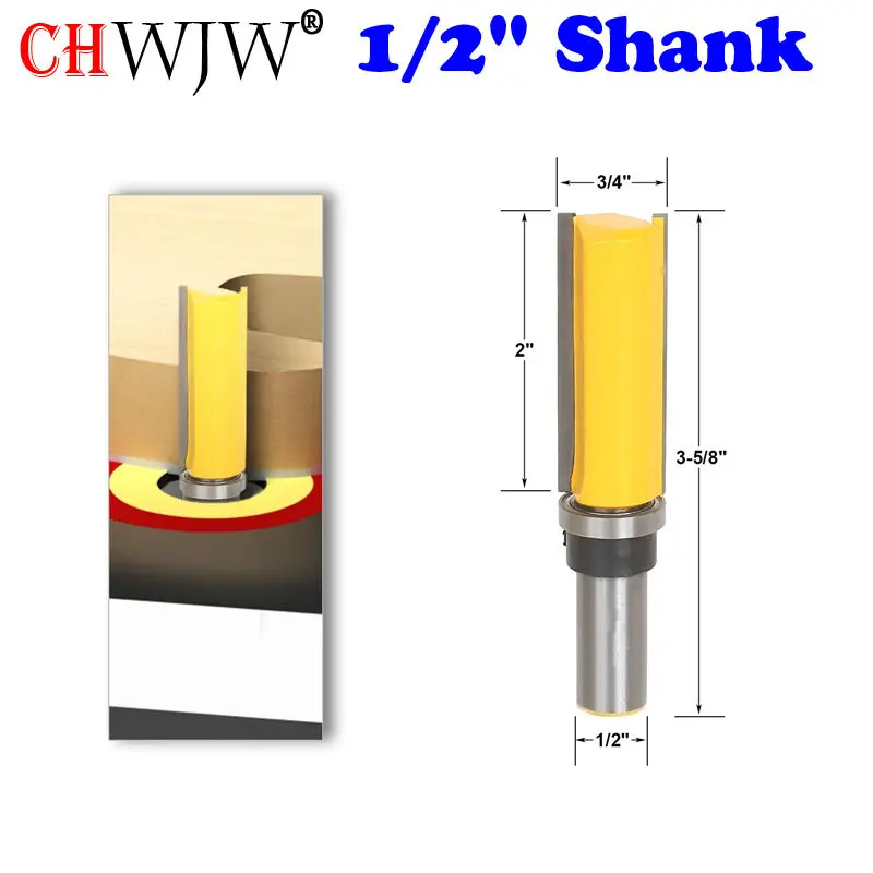 1pc Pattern Template Router Flush Trim 3/4"W X 2"H bit, with 1/2" Shank Tenon Cutter for Woodworking Tools
1pc Pattern Template Router Flush Trim 3/4"W X 2"H bit, with 1/2" Shank Tenon Cutter for Woodworking Tools