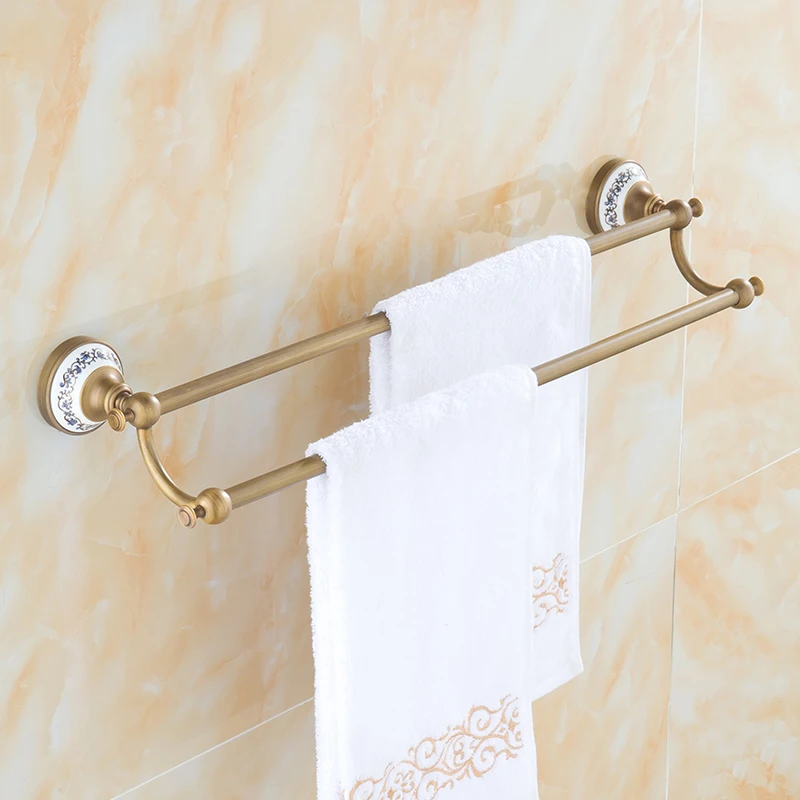 Ceramics base copper bathroom double towel bars, Wall toilet hanging towel rack shelf vintage, European antique brass towel bars
Ceramics base copper bathroom double towel bars, Wall toilet hanging towel rack shelf vintage, European antique brass towel bars