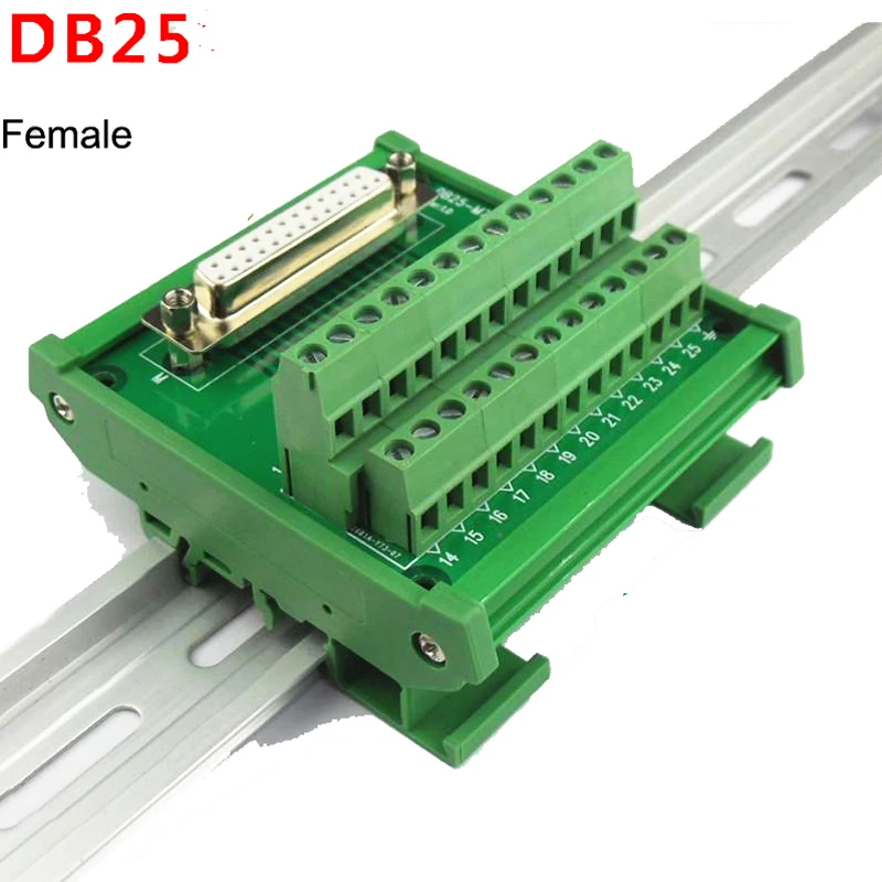 DB25 D Sub 25 Pin Разъемы папа/Мама клеммный блок breakout board адаптер din-рейка
DB25 D Sub 25 Pin Разъемы папа/Мама клеммный блок breakout board адаптер din-рейка