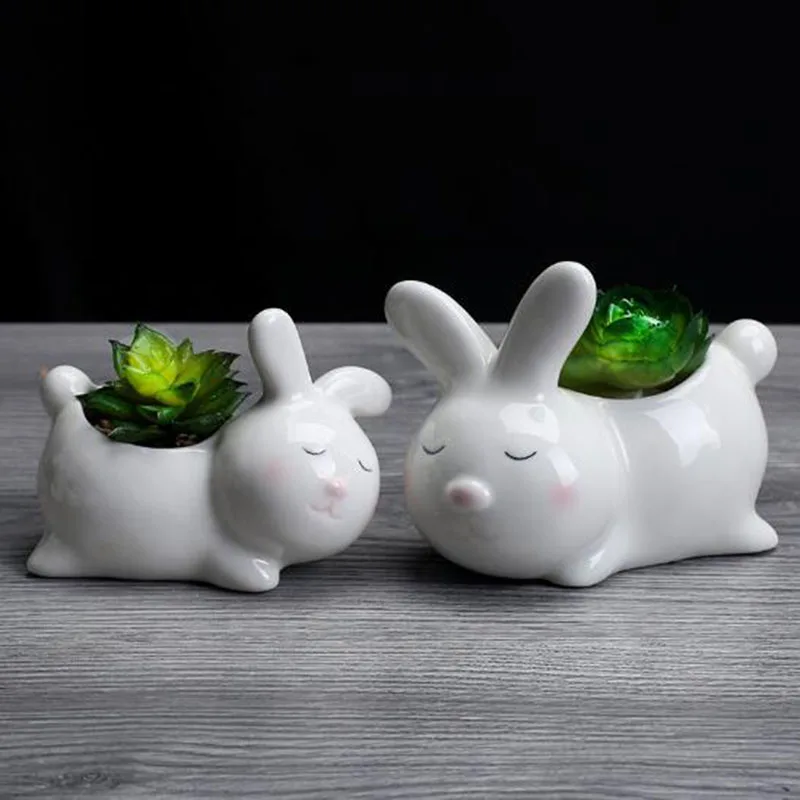 Мультяшные керамические цветочные горшки с кроликом, горшки для сочных горшков, настольный цветочный горшок, офисные украшения, украшение для дома и сада
Мультяшные керамические цветочные горшки с кроликом, горшки для сочных горшков, настольный цветочный горшок, офисные украшения, украшение для дома и сада